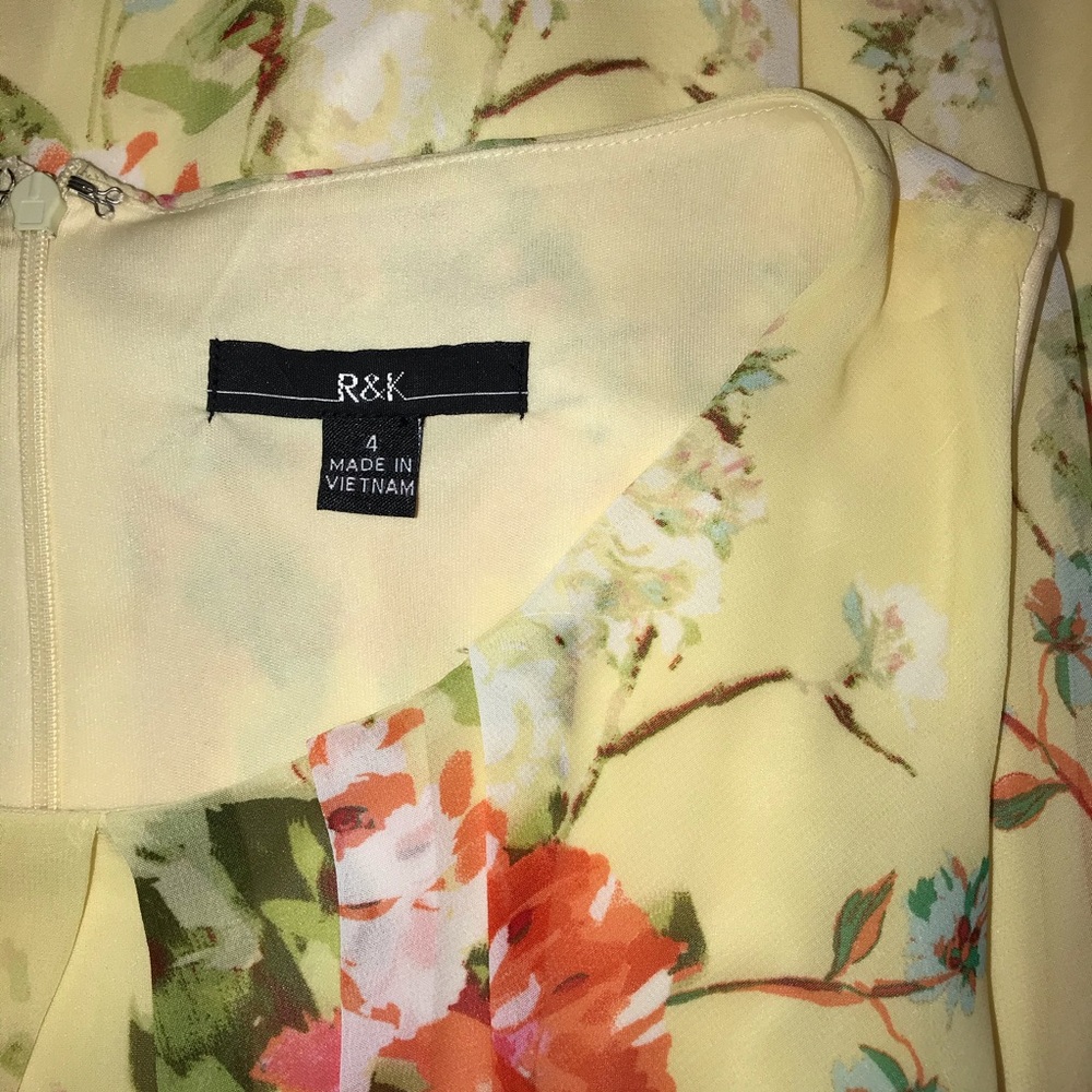 Yellow summer dress - size 4 - Picture 3 of 4